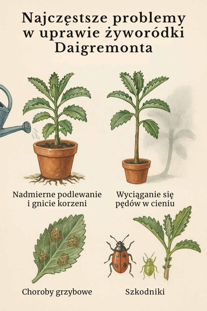 infografika - najczęściej popełniane błędy w uprawie żyworódki Daigremonta infografika - błędy w uprawie żyworódki Daigremonta
