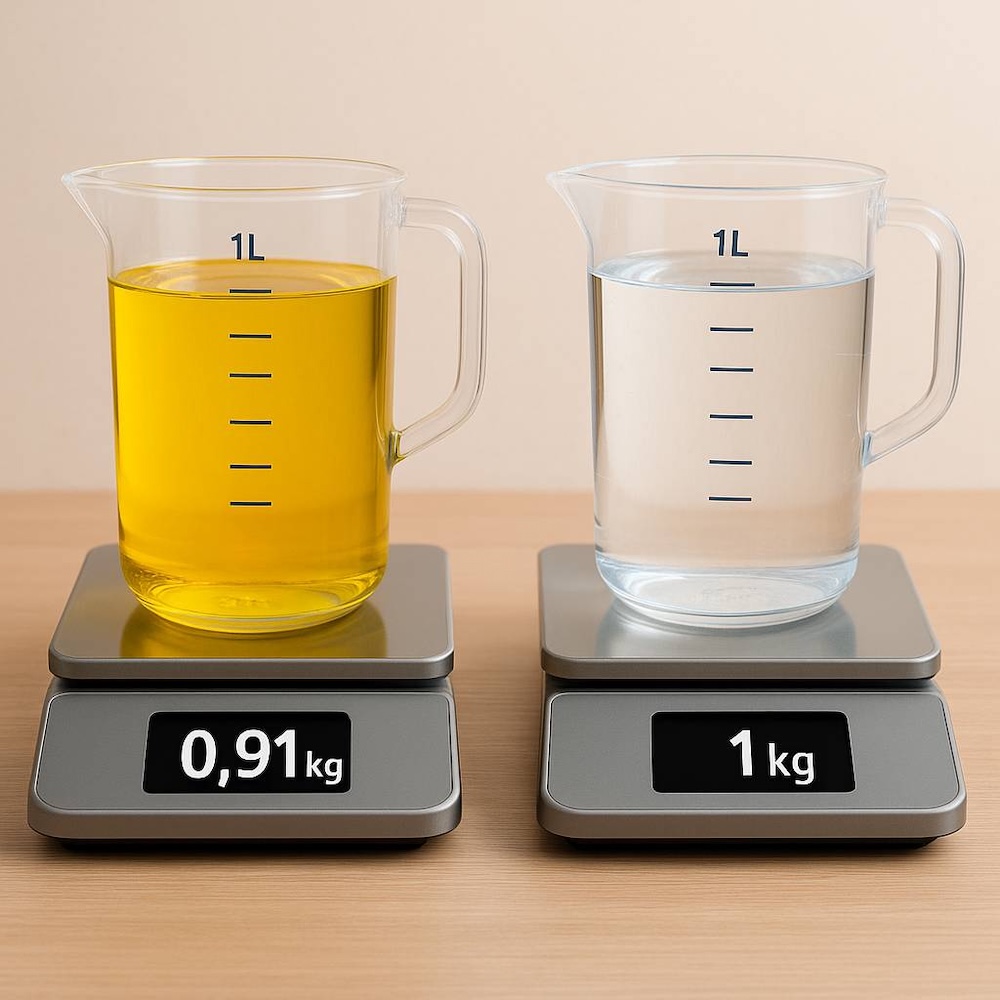1 litr - ile to kilogramów różnych substancji 