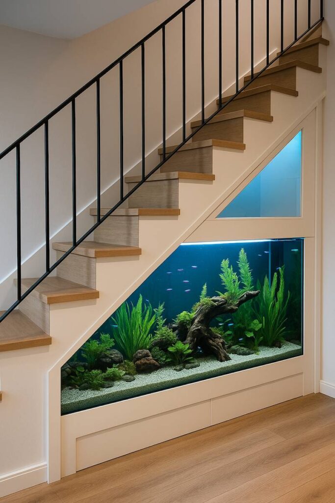 Szafki pod schody - akwarium
