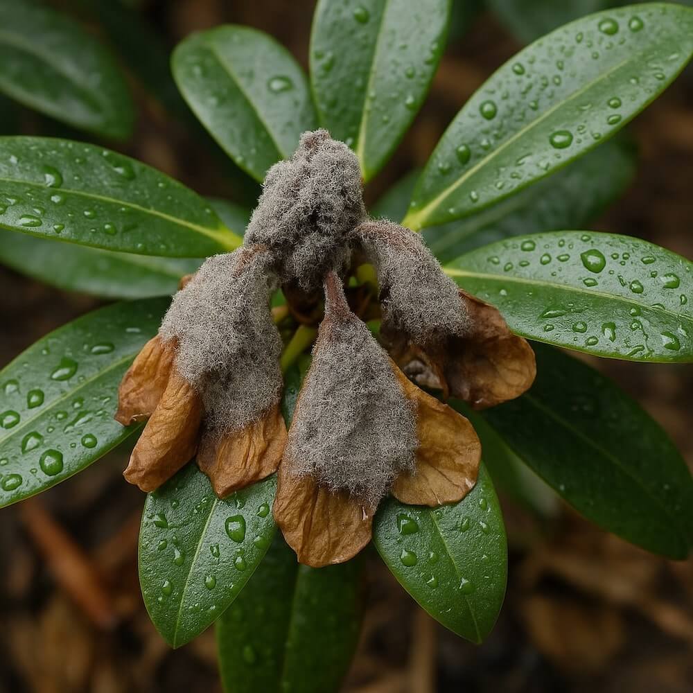 Choroby rododendronów - szara pleśń