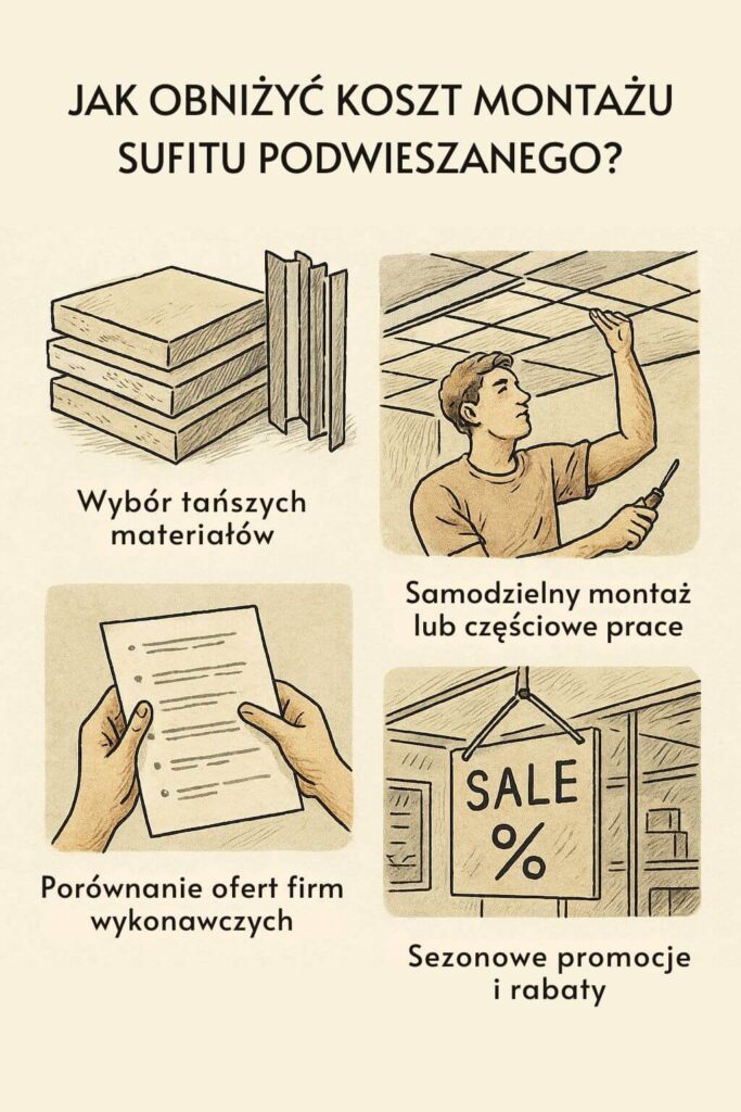 Sufit podwieszany – cena. Jak ją obniżyć?