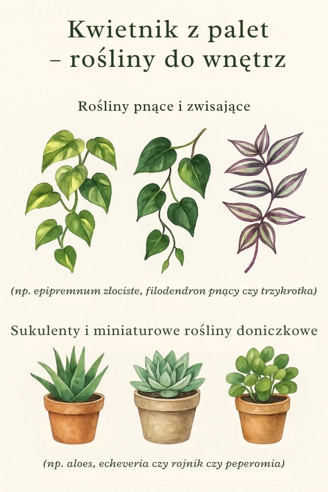 infografika - rośliny do wnętrz do kwietnika