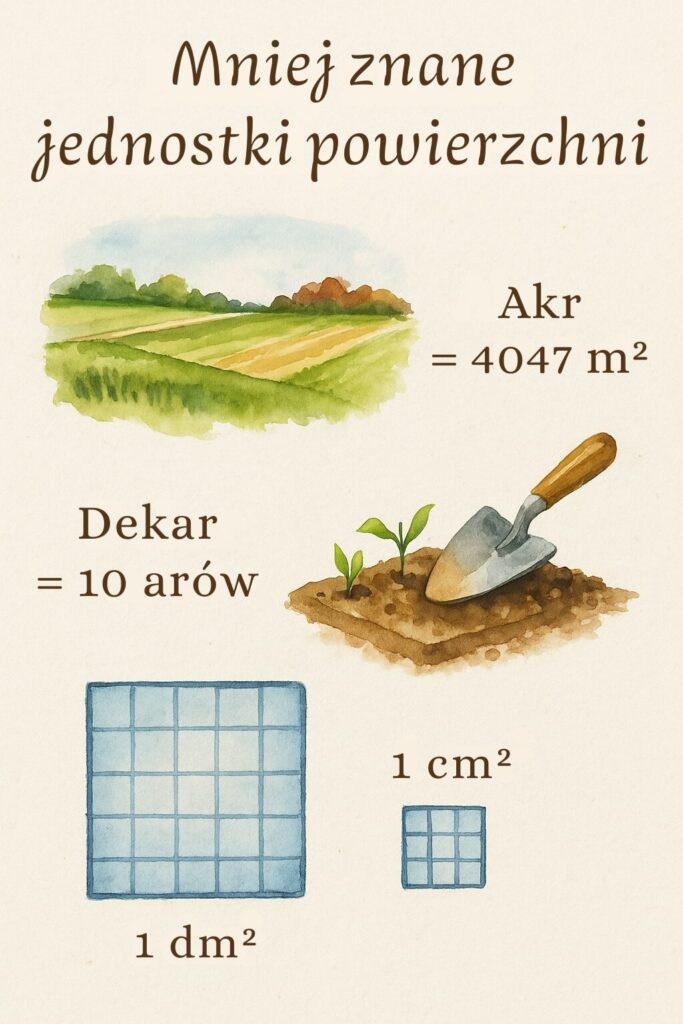 mniej znane jednostki powierzchni jak dekar