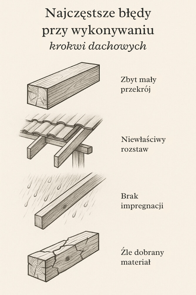 błędy przy montażu i tworzeniu krokwi dachowych