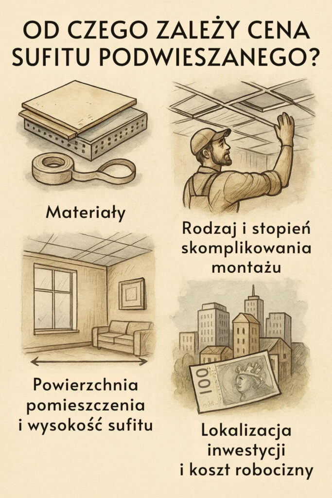 Sufit podwieszany – cena. Od czego zależy?