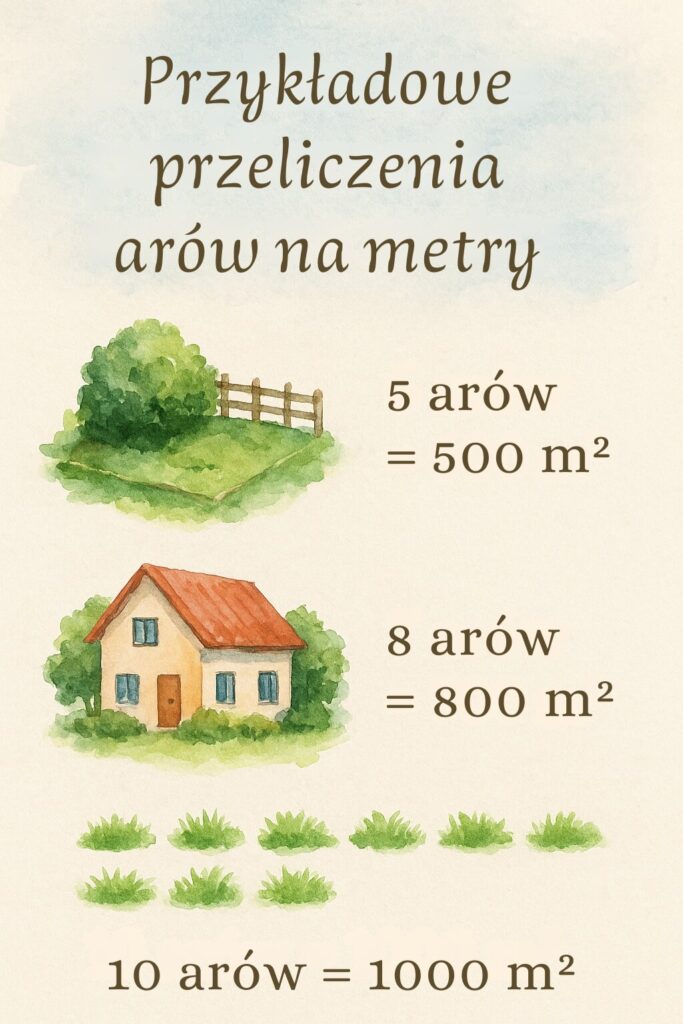 przykłady przeliczeń arów na metry