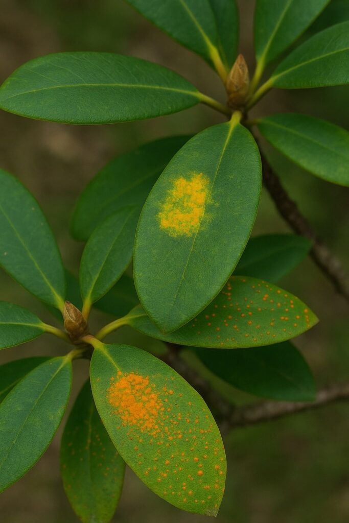 Rdza liści na rododendronach