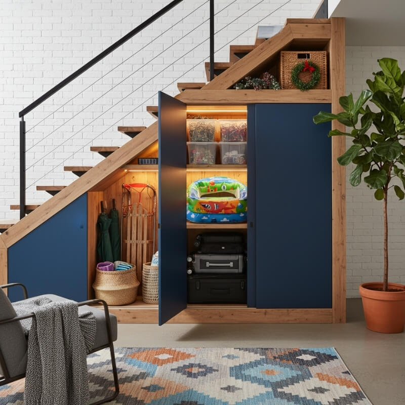 dekoracje sezonowe pod schodami