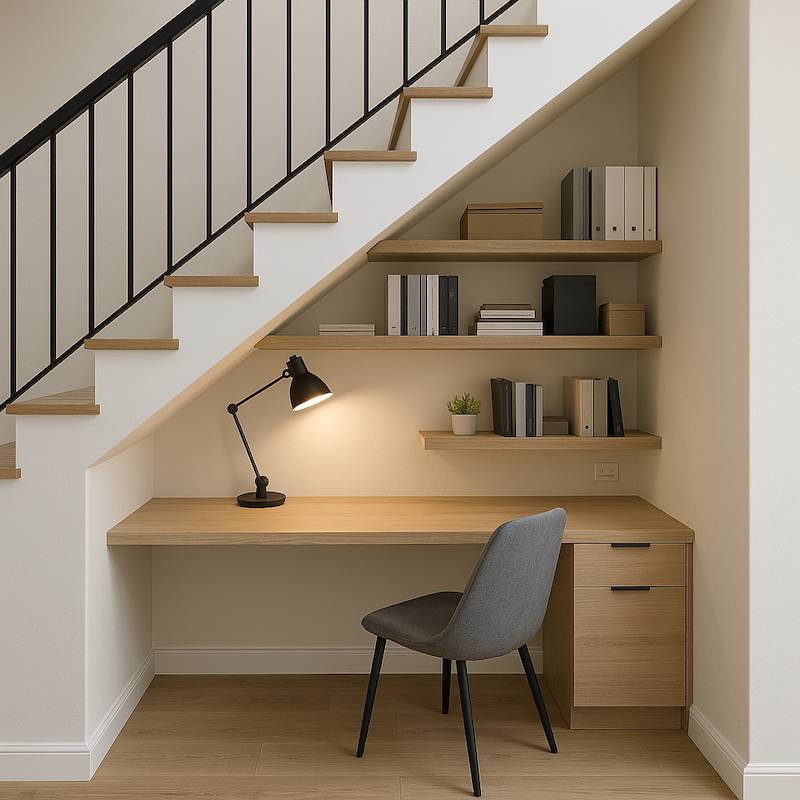 Szafki pod schody - biurko do pracy i nauki