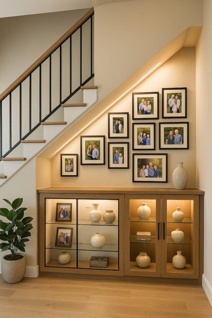 Witrynka i gablotka pod schodami 