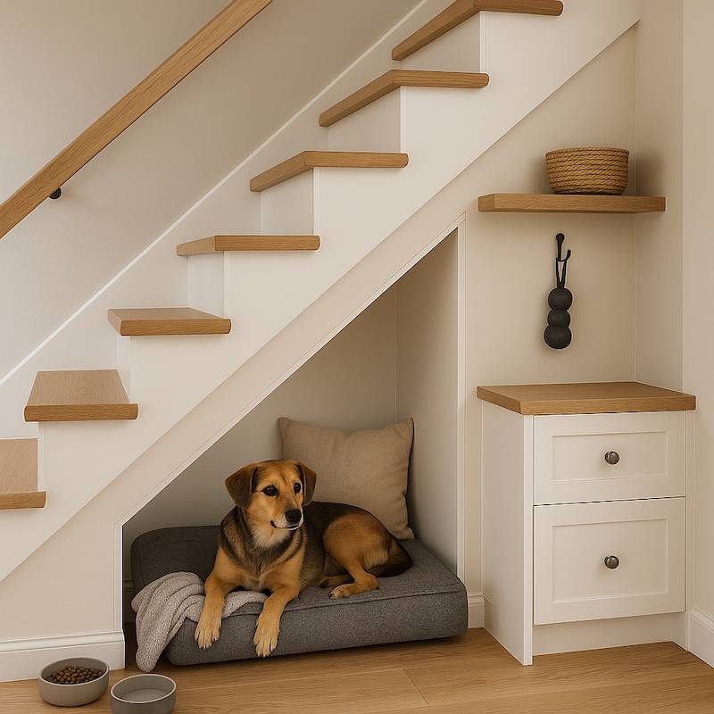 Szafki pod schody - legowisko dla psa