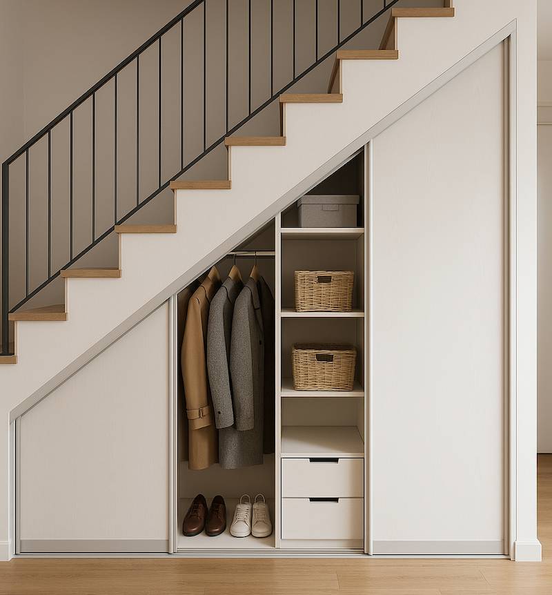 Szafki pod schody - szafa wnękowa