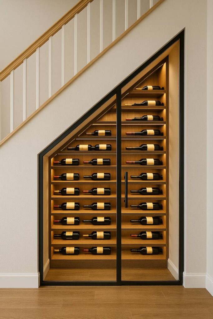 Domowa winiarnia pod schodami