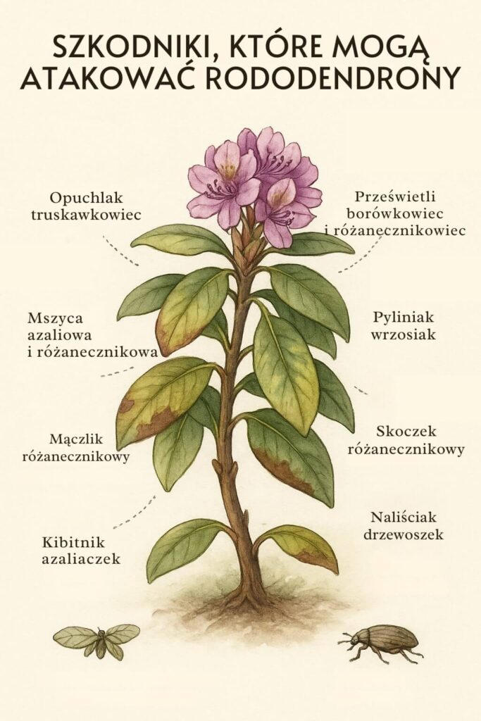 Choroby rododendronów - szkodniki atakujące roślinę