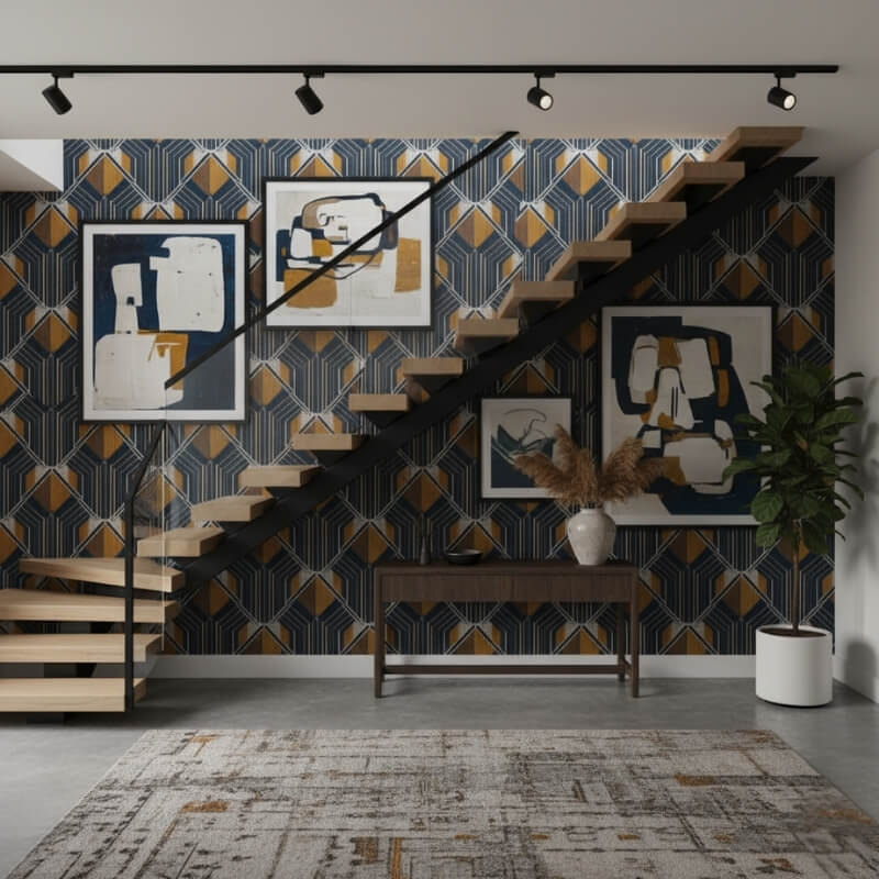 zabudowy pod schodami z obrazami