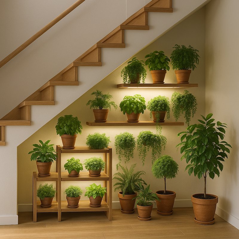 Szafki pod schody - domowy zielnik 