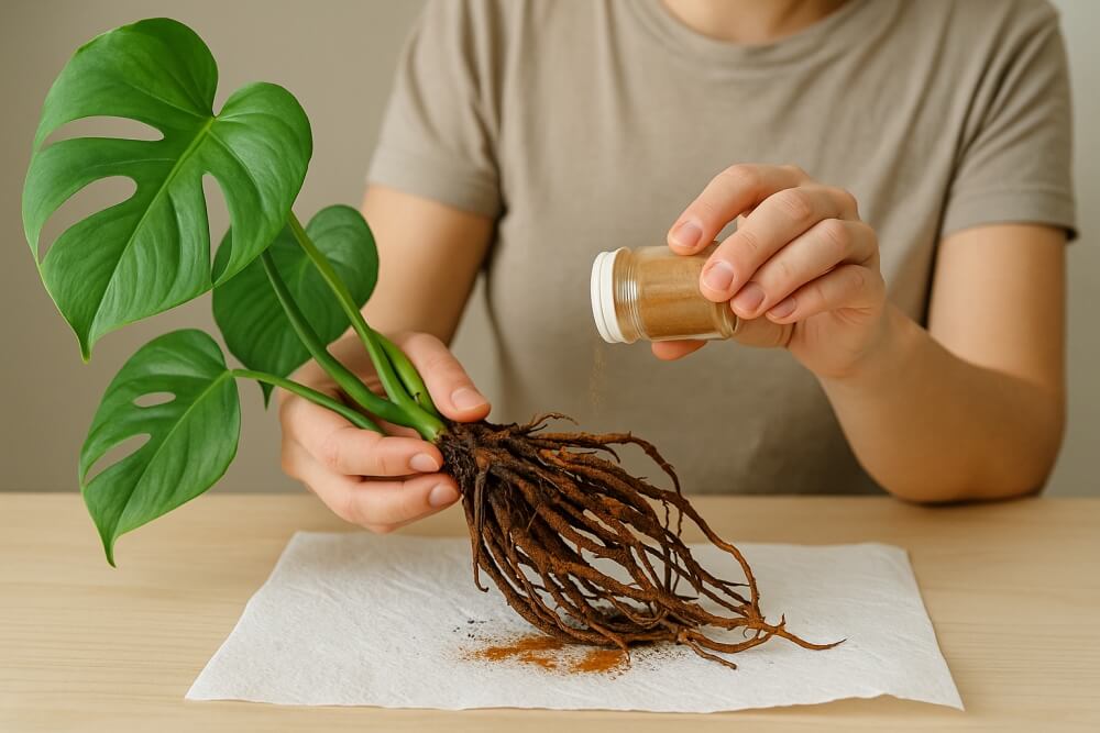 przelana monstera ratowana domowym sposobem przelana monstera ratowana cynamonem