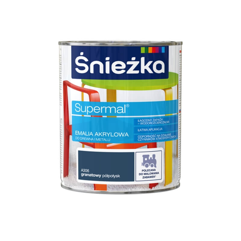 najlepsza farba do malowania mebli z okleiny – Śnieżka Supermal Emalia Akrylowa (półmat) 