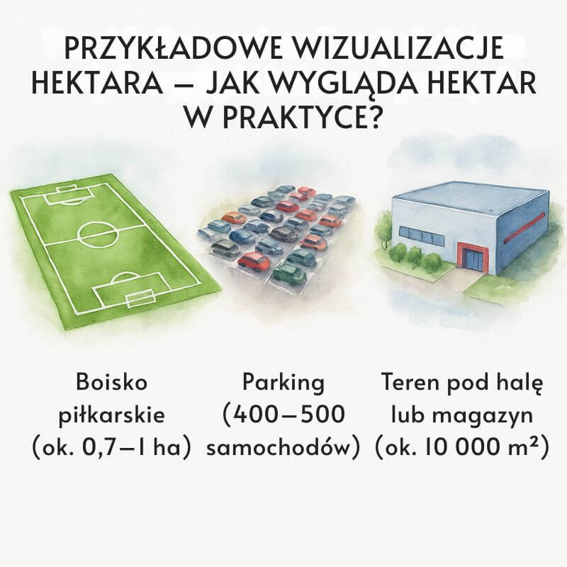 1 hektar – ile to m2? Wizualizacja 
