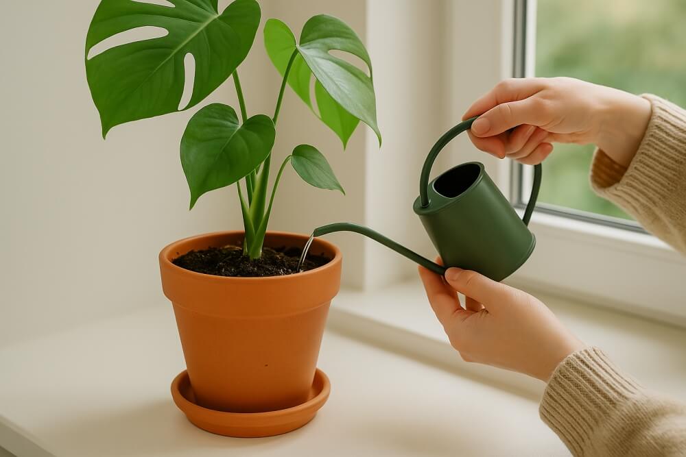 przelana monstera uratowana – pielęgnacja przelana monstera uratowana – podlewanie