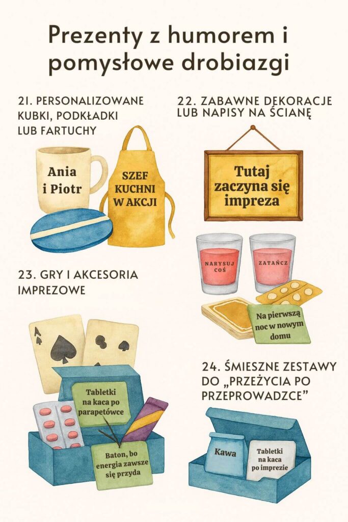 Prezenty na parapetówkę z humorem 