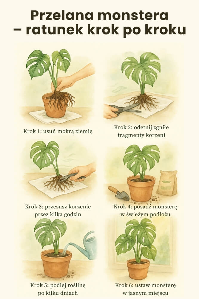 przelana monstera – akcja ratunkowa krok po kroku przelana monstera – akcja ratunkowa