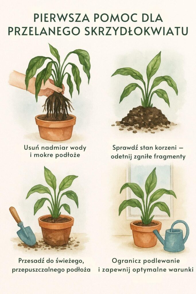 Jak uratować skrzydłokwiat po przelaniu? Poradnik