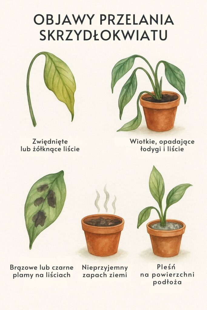 Przelany skrzydłokwiat - objawy