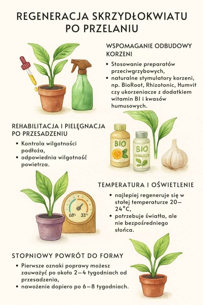 Przelany skrzydłokwiat - proces regeneracji 