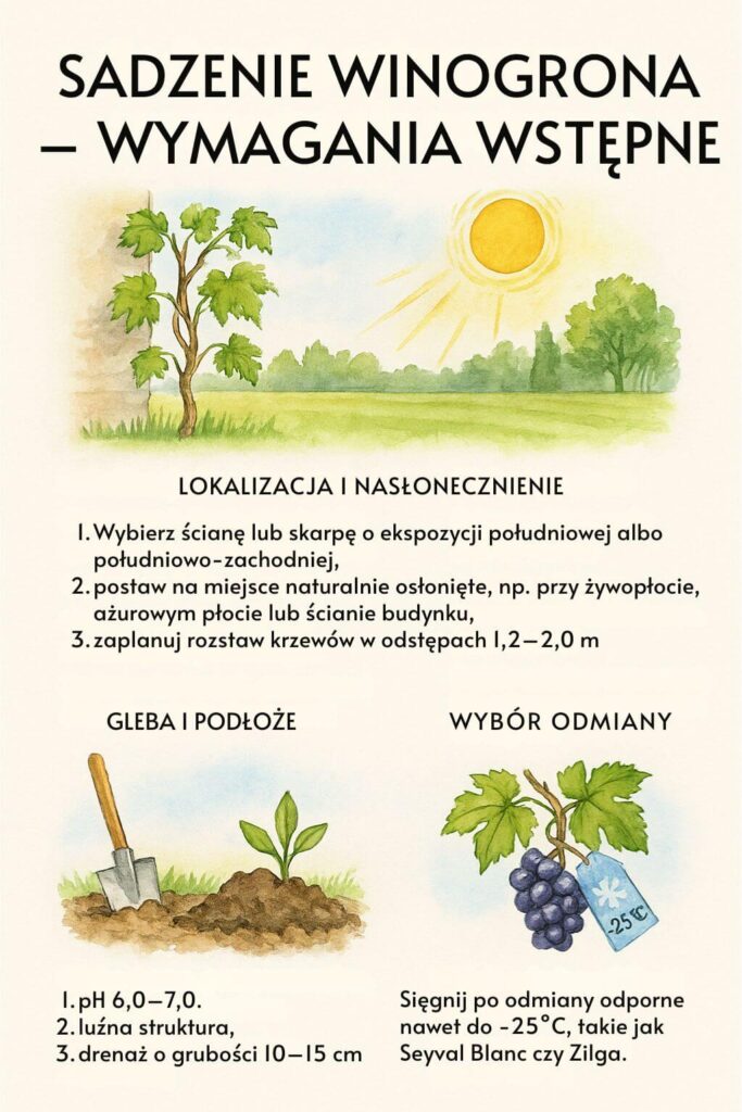 Sadzenie winogrona - wymagania rośliny