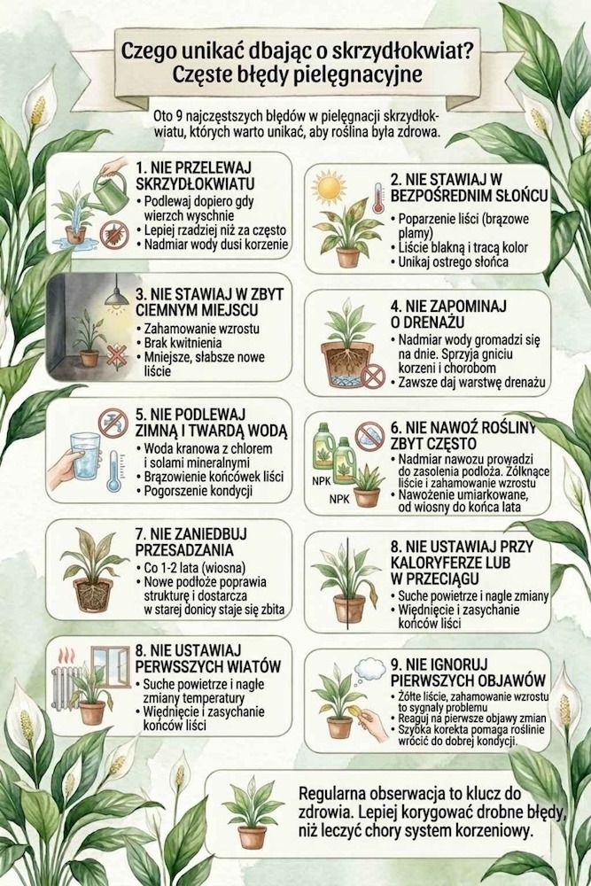 jakich błędów unikać przy uprawie skrzydłokwiatu 