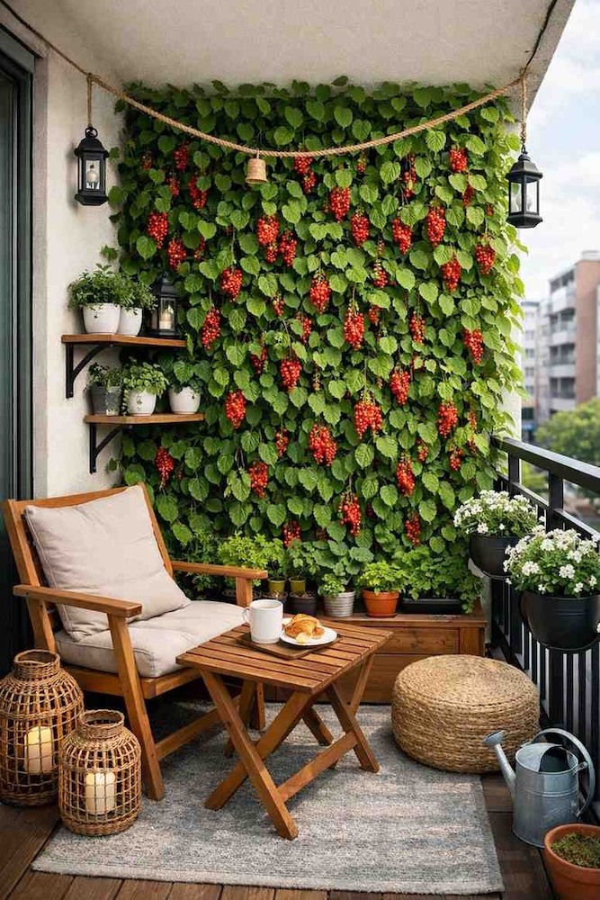 cytryniec chiński na balkonie w mieście 