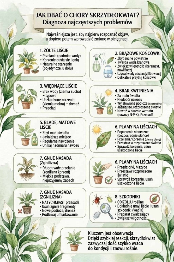co robić gdy skrzydłokwiat choruje 