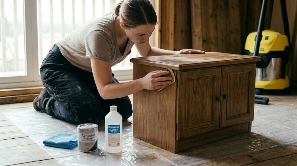 malowanie mebli z okleiny - przygotowanie mebla 