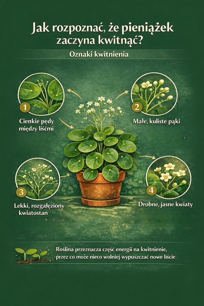 oznaki, że pieniążek kwitnie 