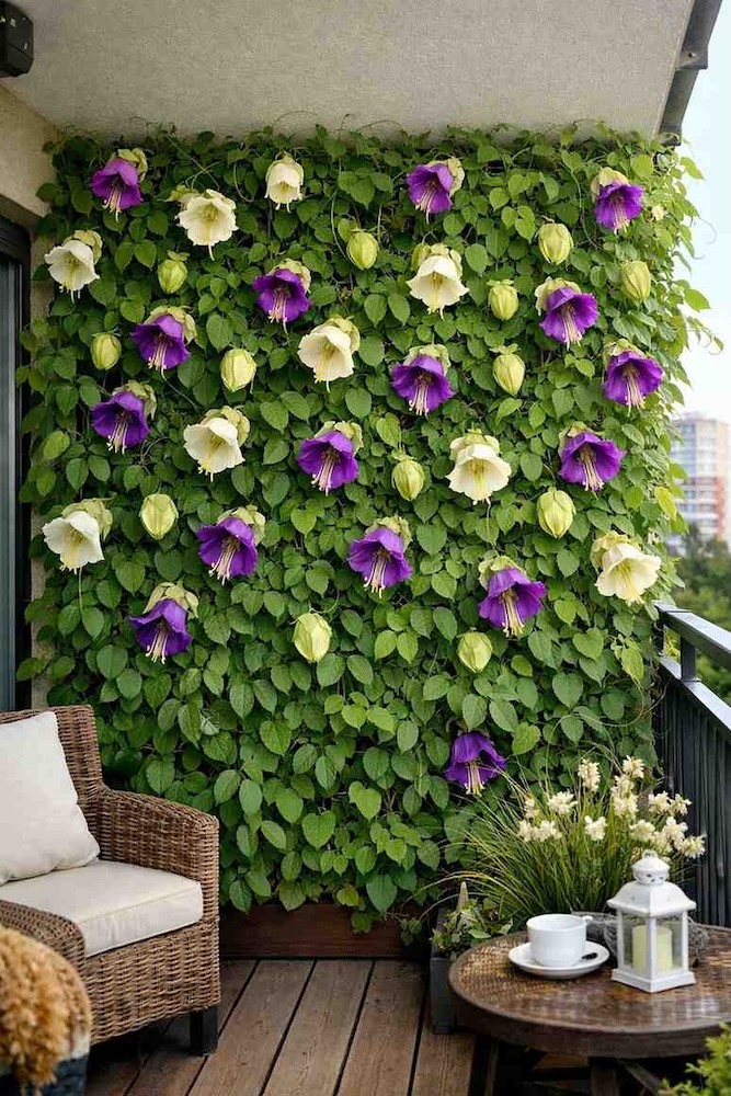 pnącza na balkon - kobea pnąca 