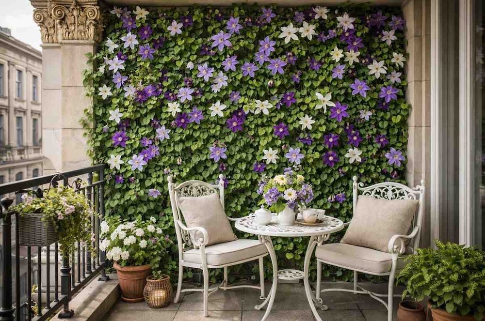 pnącza na balkon - powojniki fioletowe 