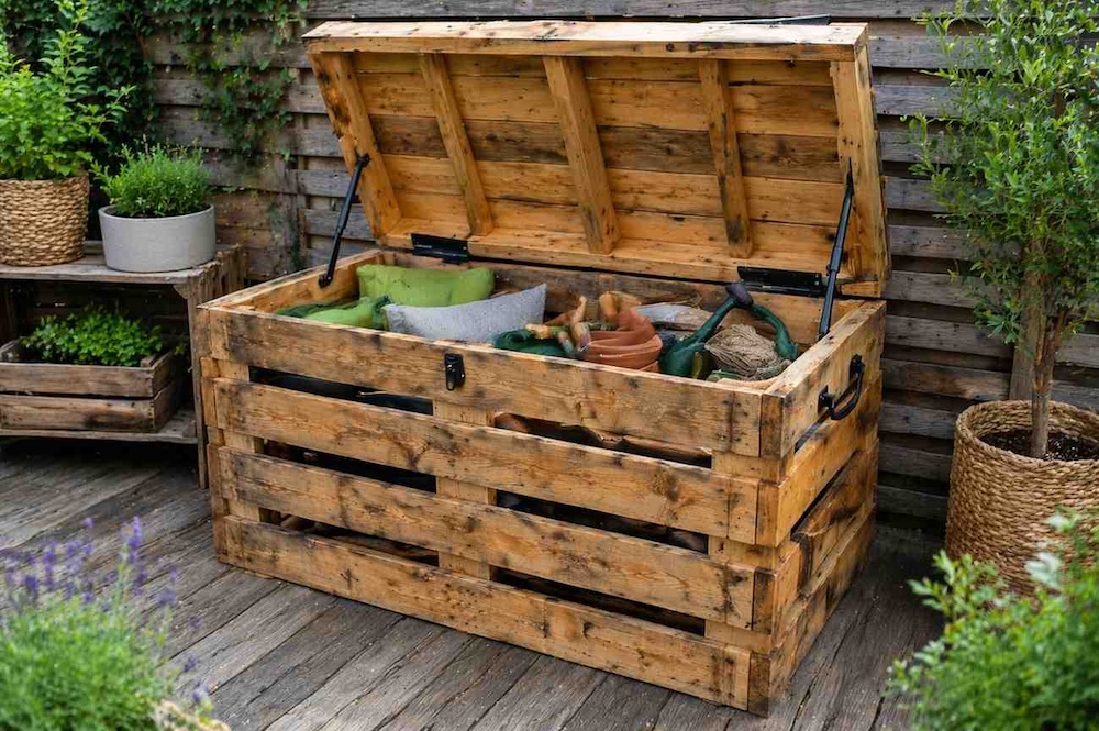 cuda z palet do ogrodu - skrzynia 