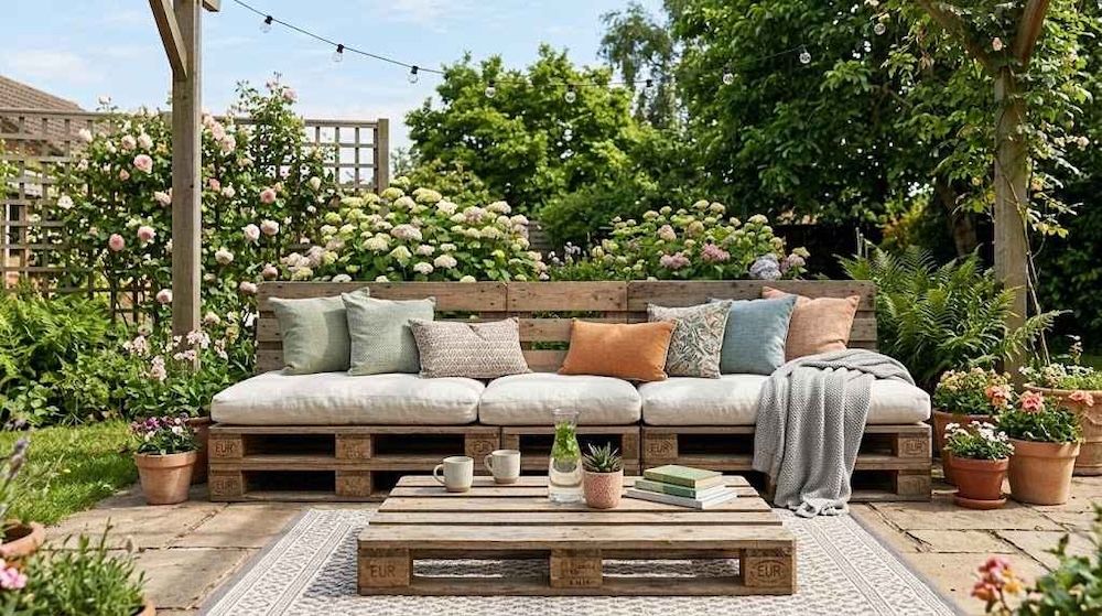 cuda z palet do ogrodu - kanapa 