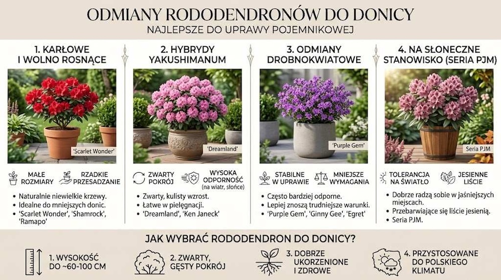 rododendron w donicy - polecane odmiany 