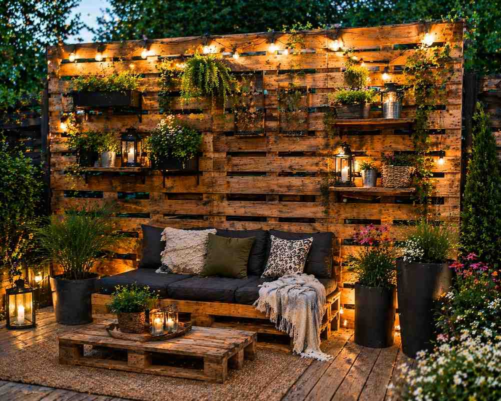 ściana ozdobna z palet 