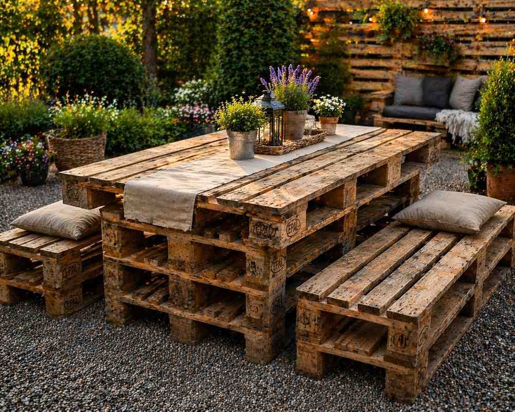 stół do ogrodu z palet 